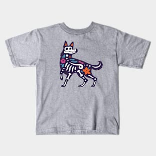 Colorful Day of the Dead Dog | Dia de los Muertos Perro Kids T-Shirt